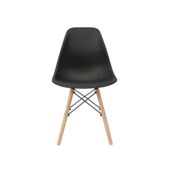 Teamson Home Allan Plastic Side Dining Chair with Legs Set of 2, Black- FINAL SALE