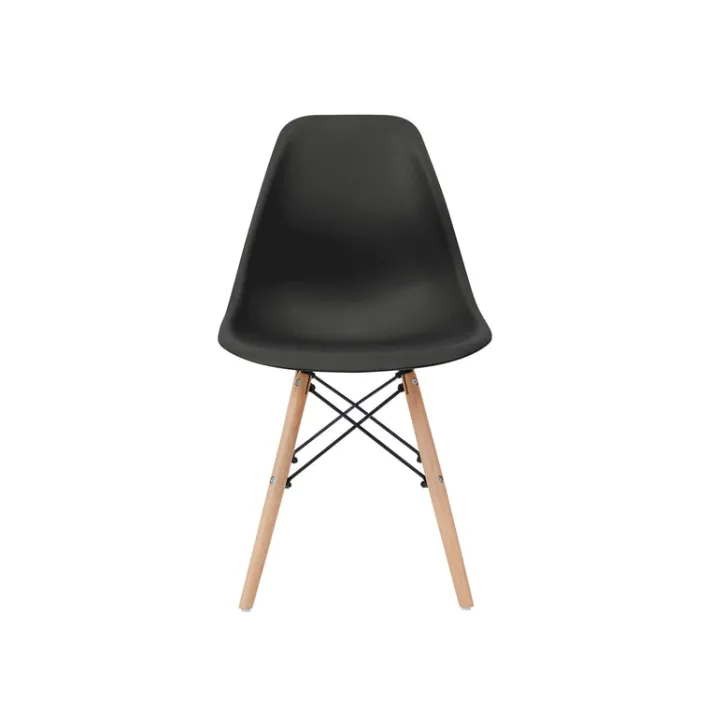 Teamson Home Allan Plastic Side Dining Chair with Legs Set of 2, Black- FINAL SALE