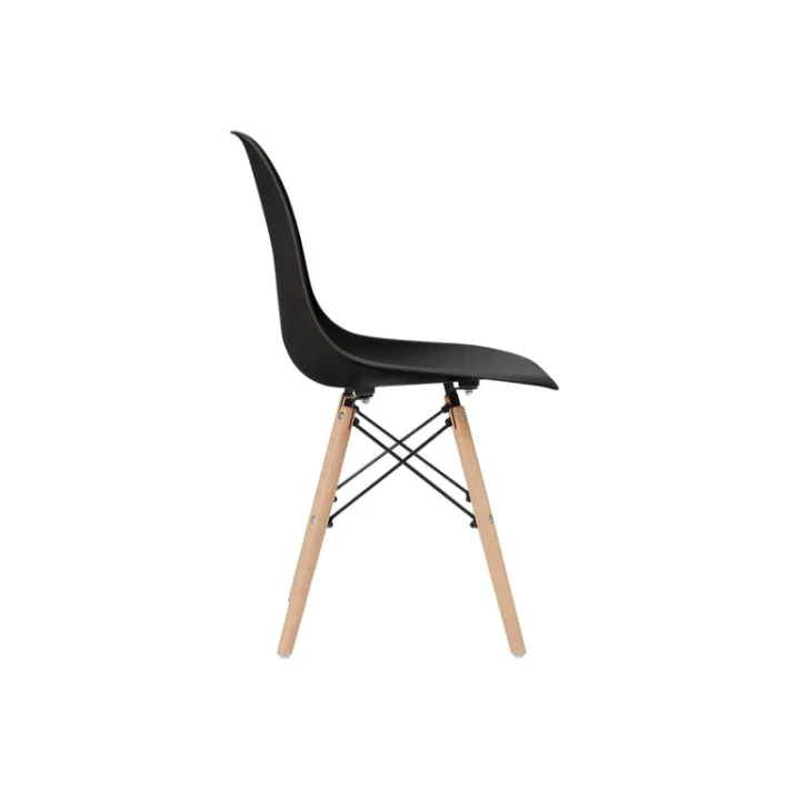 Teamson Home Allan Plastic Side Dining Chair with Legs Set of 2, Black- FINAL SALE