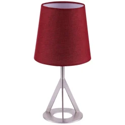 Teamson Home Aria 15" Modern Table Lamp with Round Shade, Brass/Red -FINAL SALE
