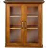 Teamson Home Avery Two-Door Wall Cabinet with Storage, Oiled Oak