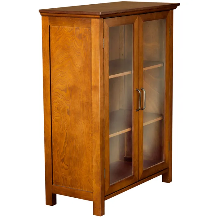 Teamson Home Avery Two-Door Floor Cabinet with Storage, Oiled Oak