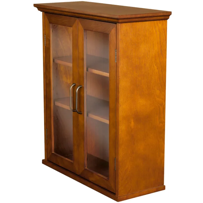 Teamson Home Avery Two-Door Wall Cabinet with Storage, Oiled Oak