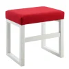 Teamson Home Bellezza Kids Vanity Stool, White/Coral Red -FINAL SALE