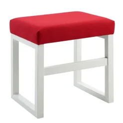 Teamson Home Bellezza Kids Vanity Stool, White/Coral Red -FINAL SALE