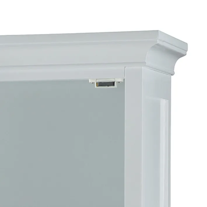 Teamson Home Blue Ridge Linen Tower Cabinet with Adjustable Shelves, White