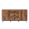 Teamson Home Brooklyn Sideboard with Storage Plus Metal Legs and Handles, Brown Acacia- FINAL SALE