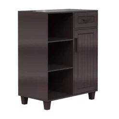 Teamson Home Catalina Single Door Free Standing Cabinet with Open Shelves and Drawer -FINAL SALE