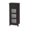 Teamson Home Chesterfield Freestanding Floor Cabinet with Drawer, Espresso