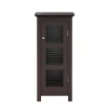 Teamson Home Chesterfield Floor Cabinet with Waffle Glass Door, Espresso