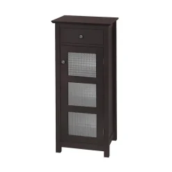 Teamson Home Chesterfield Freestanding Floor Cabinet with Drawer, Espresso