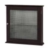 Teamson Home Chesterfield Removable Medicine Cabinet with Waffle Glass Door, Espresso