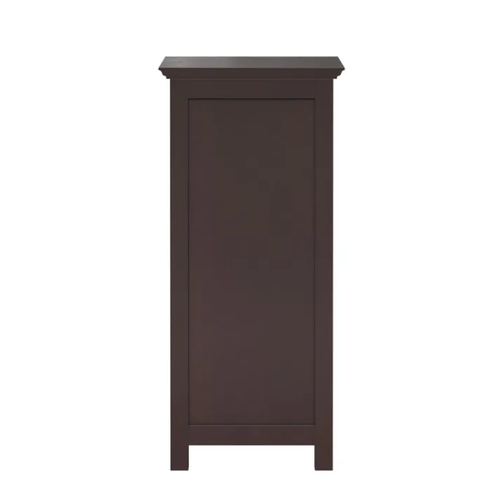 Teamson Home Chesterfield Floor Cabinet with Waffle Glass Door, Espresso