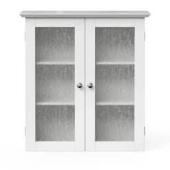 Teamson Home Connor Removable Two-Door Wall Cabinet, White
