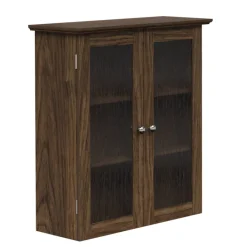 Teamson Home Connor Removable Two-Door Wall Cabinet, Walnut