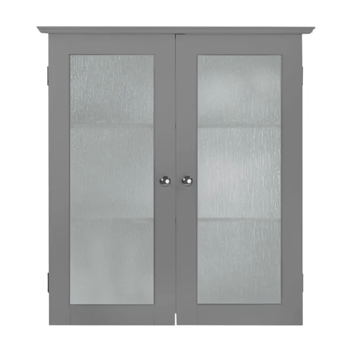 Teamson Home Connor Removable Two-Door Wall Cabinet, Grey