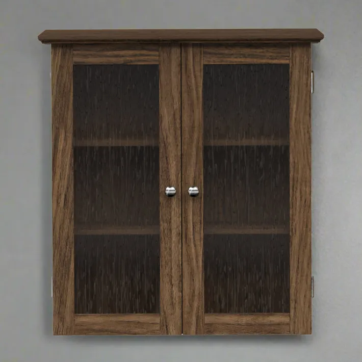 Teamson Home Connor Removable Two-Door Wall Cabinet, Walnut
