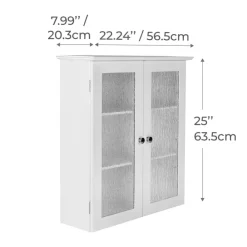 Teamson Home Connor Removable Two-Door Wall Cabinet, White
