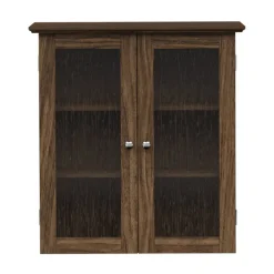 Teamson Home Connor Removable Two-Door Wall Cabinet, Walnut