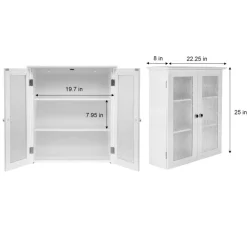 Teamson Home Connor Removable Two-Door Wall Cabinet, White