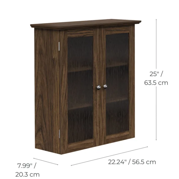 Teamson Home Connor Removable Two-Door Wall Cabinet, Walnut