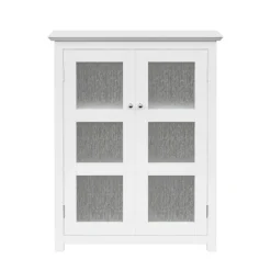 Teamson Home Connor Two-Door Floor Cabinet with Adjustable Shelf, White