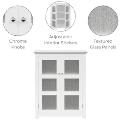 Teamson Home Connor Two-Door Floor Cabinet with Adjustable Shelf, White