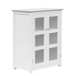 Teamson Home Connor Two-Door Floor Cabinet with Adjustable Shelf, White