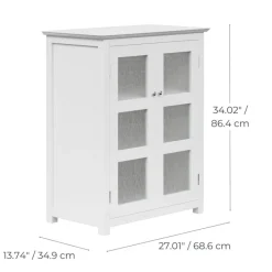 Teamson Home Connor Two-Door Floor Cabinet with Adjustable Shelf, White