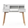 Teamson Home Creativo Writing Desk with Storage, White/Natural