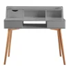 Teamson Home Creativo Writing Desk with Storage, Light Gray/Natural