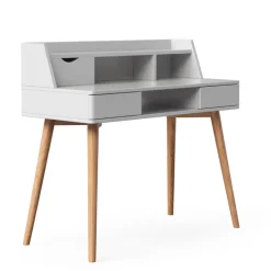 Teamson Home Creativo Writing Desk with Storage, White/Natural