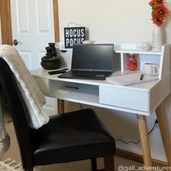 Teamson Home Creativo Writing Desk with Storage, White/Natural