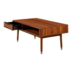 Teamson Home Dawson Modern Coffee Table with Storage, Walnut