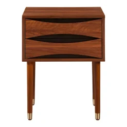 Teamson Home Dawson Modern Side Table with Storage, Walnut