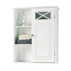 Teamson Home Dawson Removable Wall Cabinet with Open Shelving, White