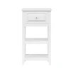 Teamson Home Dawson Side Table with Drawer and Open Shelves, White- FINAL SALE
