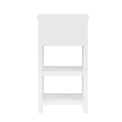 Teamson Home Dawson Side Table with Drawer and Open Shelves, White- FINAL SALE