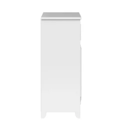 Teamson Home Dawson Two-Door Floor Cabinet with Decorative Glass Panels, White