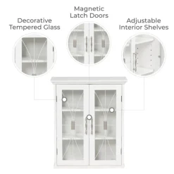 Teamson Home Delaney Removable Two-Door Wall Cabinet, White