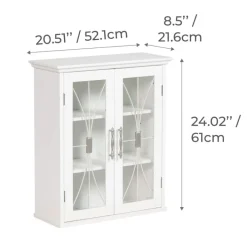 Teamson Home Delaney Removable Two-Door Wall Cabinet, White