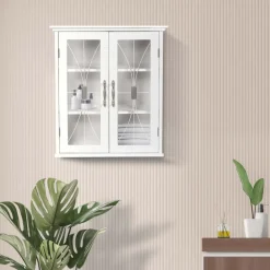 Teamson Home Delaney Removable Two-Door Wall Cabinet, White