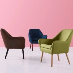 Teamson Home Divano Armchair with Aged Fabric and Solid Wood Legs, Brown- FINAL SALE