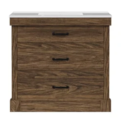 Teamson Home Donovan 36" Single Bathroom Vanity with Two Drawers, Walnut