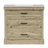 Teamson Home Donovan 36" Single Bathroom Vanity with Two Drawers, Light Oak