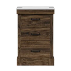 Teamson Home Donovan 24" Single Bathroom Vanity with Two Drawers, Walnut