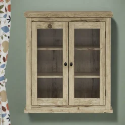 Teamson Home Donovan Removable Two-Door Wall Cabinet, Light Oak
