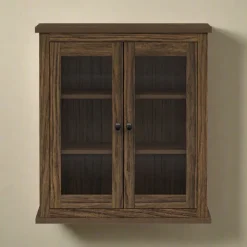 Teamson Home Donovan Removable Two-Door Wall Cabinet, Walnut
