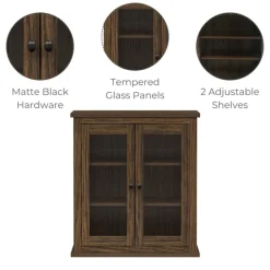 Teamson Home Donovan Removable Two-Door Wall Cabinet, Walnut