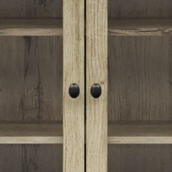 Teamson Home Donovan Removable Two-Door Wall Cabinet, Light Oak